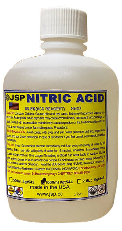 JSP 32oz Nitric Acid 69.8% Concentrated ACS Lab Grade Best for Gold Refining