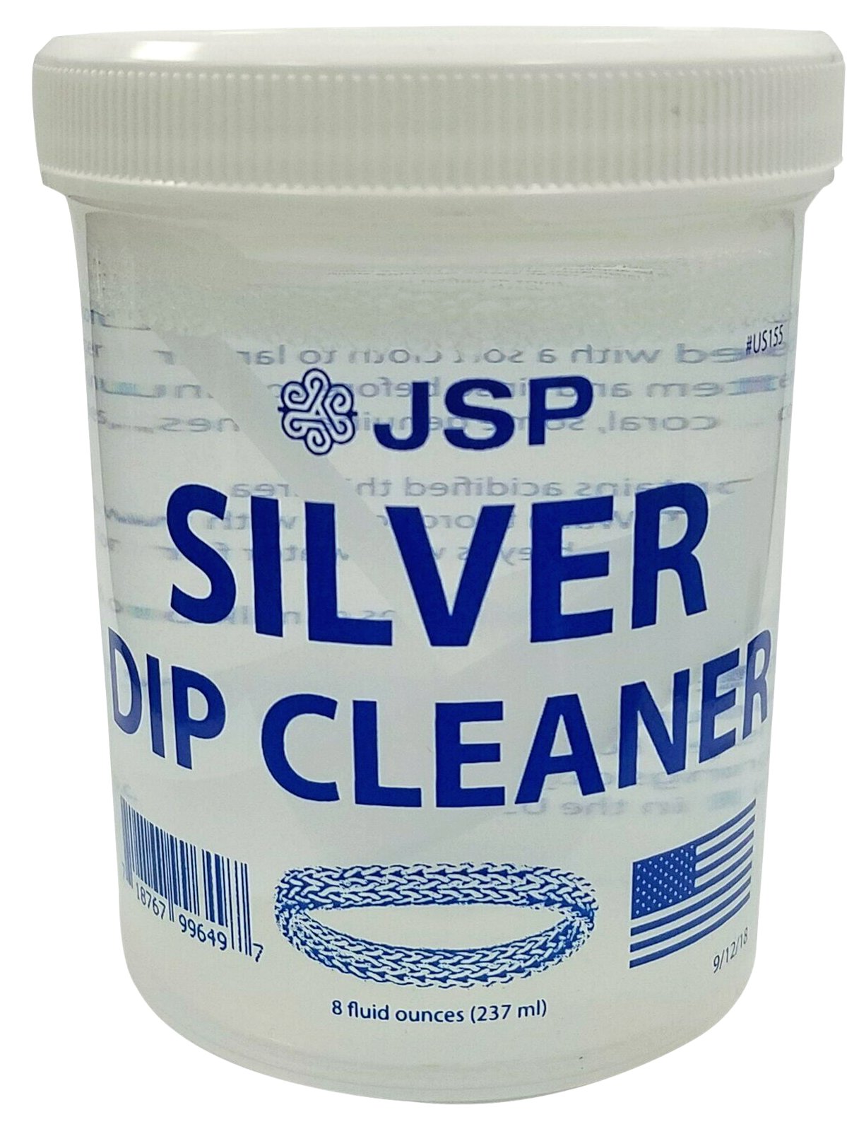Sterling Silver Dip Cleaner Tarnish Remover 925 Jewelry Cleaning Solution 8oz