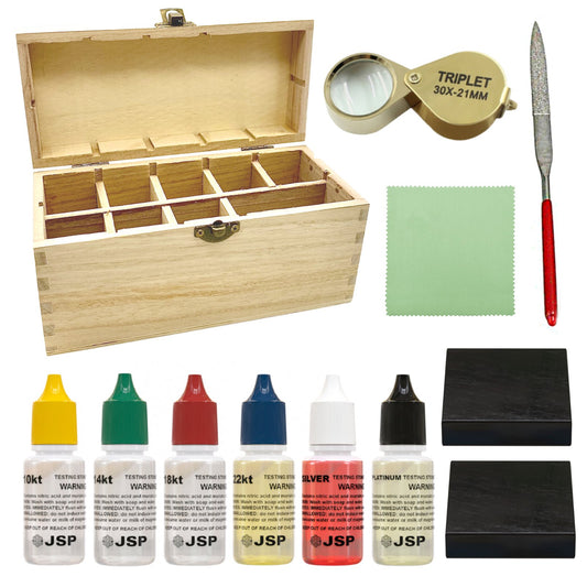 Gold Test Kit with Glass Storage Bottles , TES-810.00