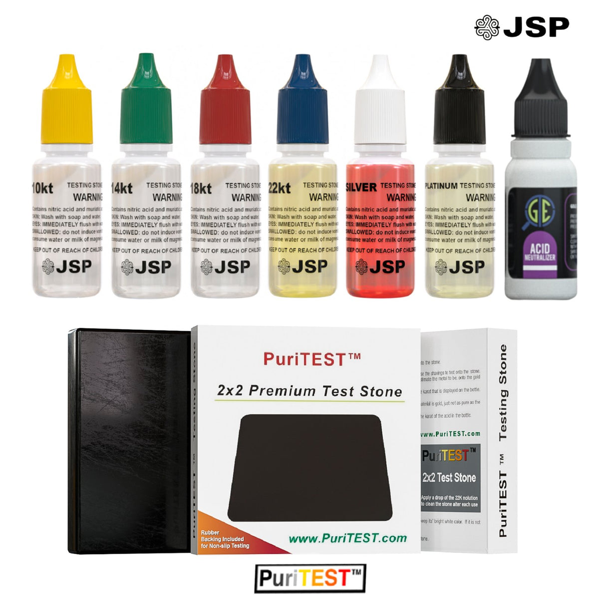 JSP Gold Silver Platinum Jewelry Acid Testing Kit Tester Test Scrap Ne