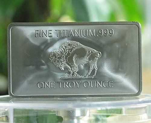 1 oz One Troy Ounce USA American Buffalo .999 Fine Titanium Bullion Bar Ti Element
