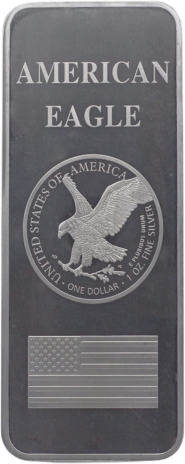 1 Pound American Eagle Liberty .999 Pure Aluminum Bar Bullion with Element Collectible Gift Precious Rare Metal Paperweight Chemistry Science