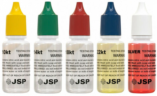 JSP Gold & Silver Jewelry Testing Acid 10K 14K 18K 22K 24k Test Kit Tester Detector