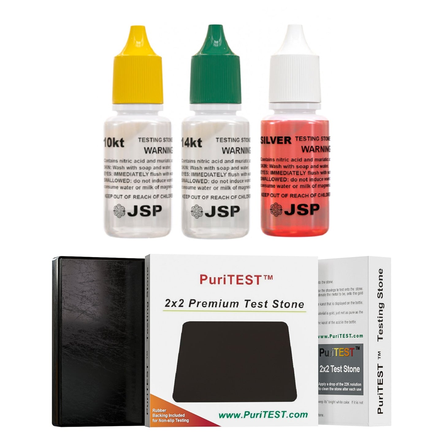 10k 14k Gold Silver Acid Jewelry Test Kit W/ Storage Box