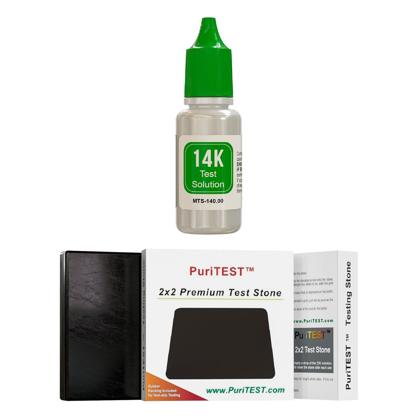 PuriTEST Gold 10K 14K & Silver Test Acid Tester Kit 999 .925 Sterling Testing Stone Detect Precious Metals Detector
