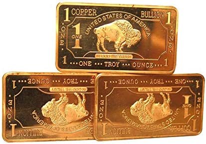 1 oz One Troy Ounce USA American Buffalo .999 Fine Copper Bullion Bar Ingot Cu Element CMCMINT