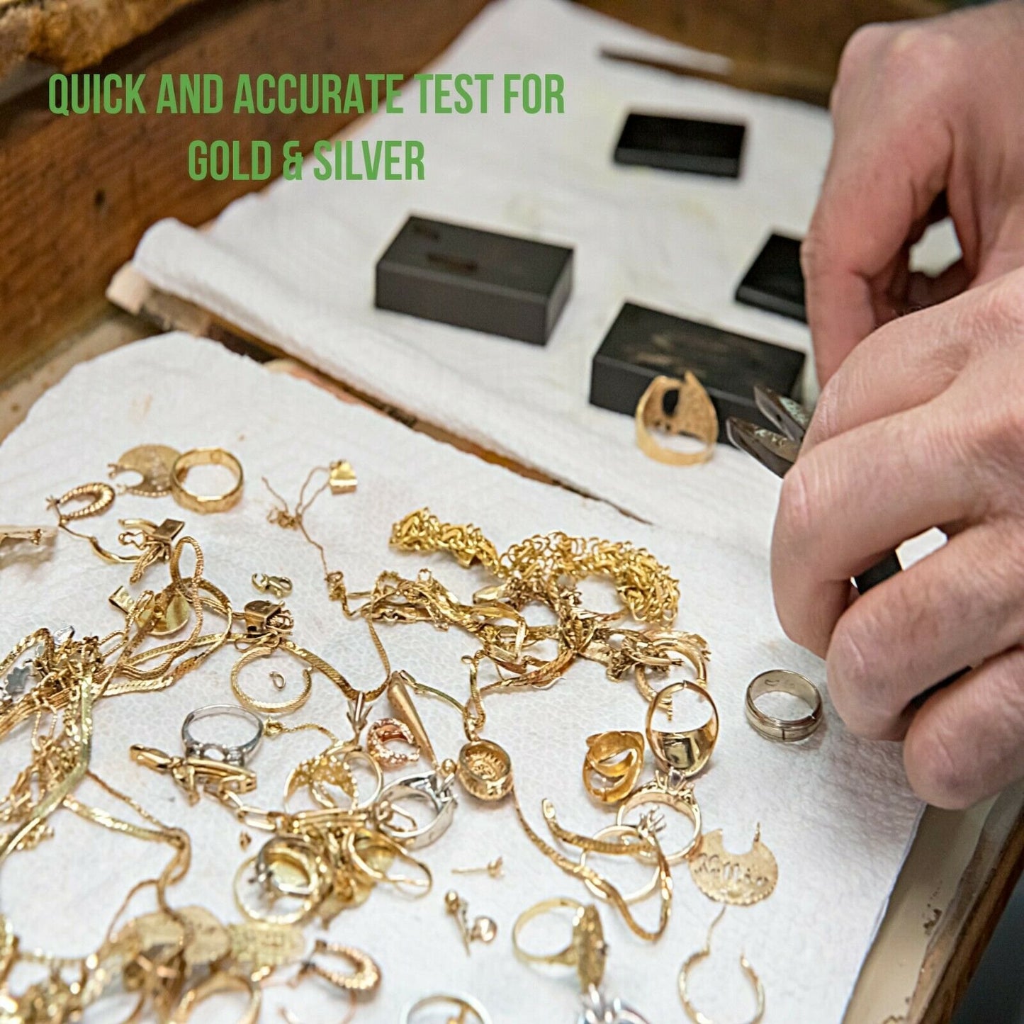 10k 14k Gold Silver Acid Jewelry Test Kit W/ Storage Box