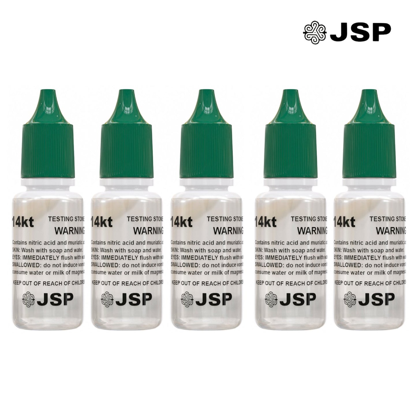 5 Bottles of JSP 14K Gold Jewelry Acid Testing Solution Test Precious Metals