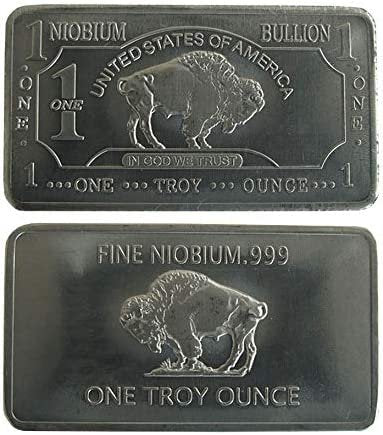 1 oz One Troy Ounce USA American Buffalo .999 Fine Niobium Bullion Bar Ingot Nb Element