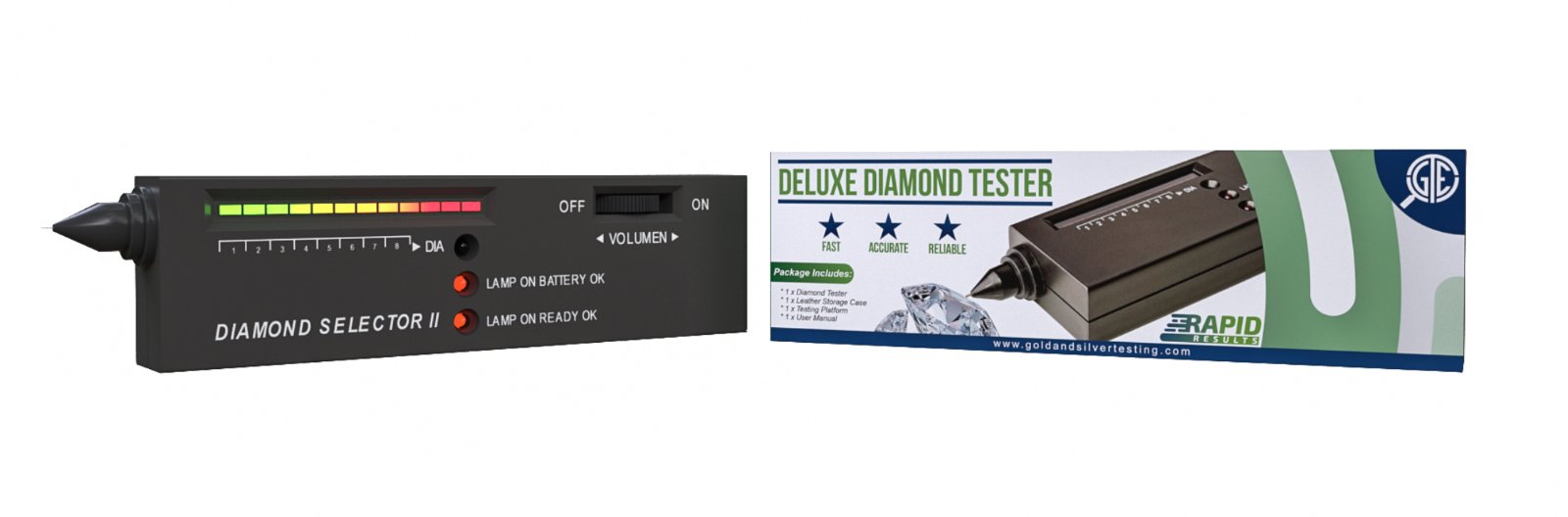 Portable Diamond Gem Tester Selector V2 with Case Gemstone Platform Jeweler  tool