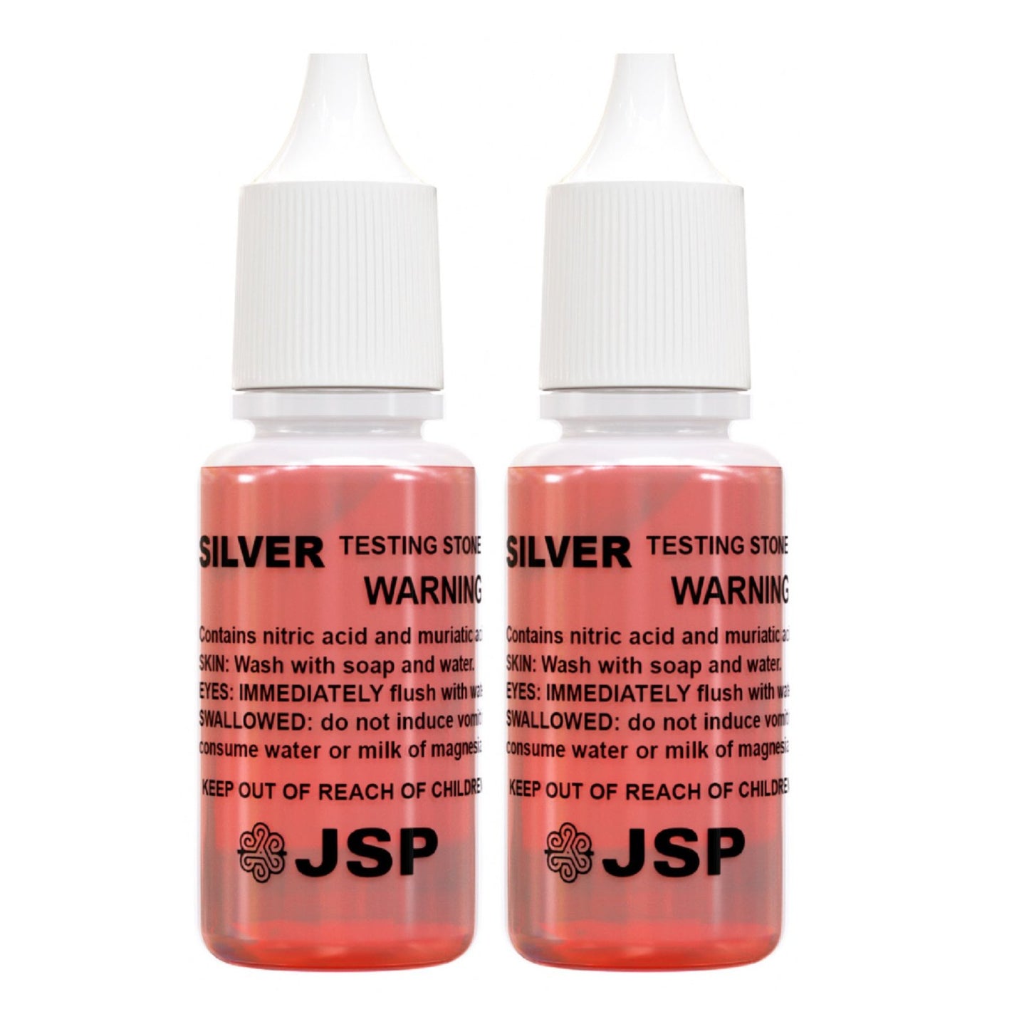 2 Pc JSP Silver Jewelry Testing Acid Solution Sterling 925 Test Scrap Bottles