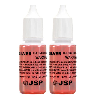 2 Pc JSP Silver Jewelry Testing Acid Solution Sterling 925 Test Scrap Bottles JSP