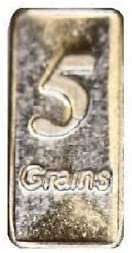 Lot of 5-5 Grain Solid Silver .999 Pure Fine Bars Precious Metals 1 Gram of Silver in Total