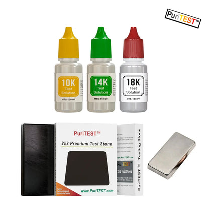 PuriTEST Gold Jewelry Testing Acid 10k 14k 18k Kit Tester N35 Earth Magnet Check Detect Precious Metals PuriTEST