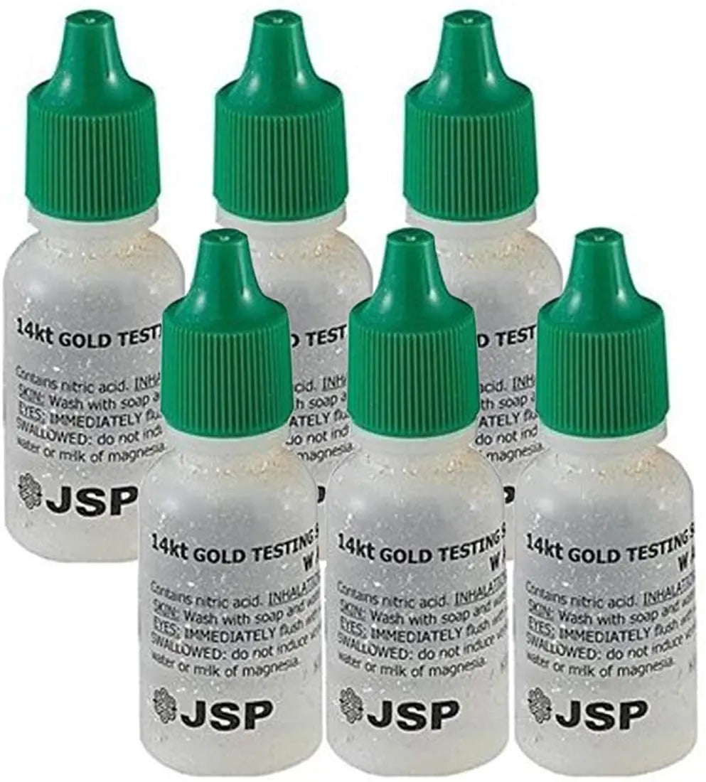 6 Bottles 14K Gold Metal Test Acid Karat Testing Liquid Solution Jewelry Tester GOLD TESTING EQUIPMENT