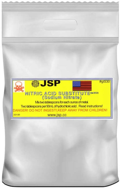 JSP Nitric Acid Substitute Sodium Nitrate for Gold Refining & Recovery - Reagent Grade (4 oz, 8 oz , & 16 oz bag) JSP